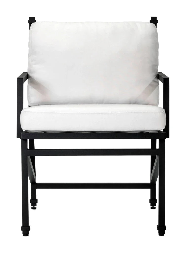 Eterna Black Matte Patio Dining Arm Chair (Set Of 2)-Outdoor Dining Chairs-Seasonal Living-LOOMLAN