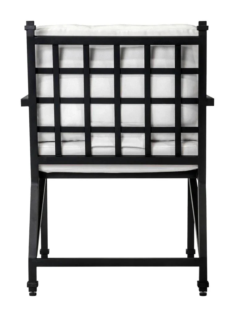 Eterna Black Matte Patio Dining Arm Chair (Set Of 2)-Outdoor Dining Chairs-Seasonal Living-LOOMLAN