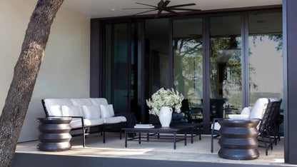 Eterna Black Sand Matte Patio Coffee Table-Outdoor Coffee Tables-Seasonal Living-LOOMLAN