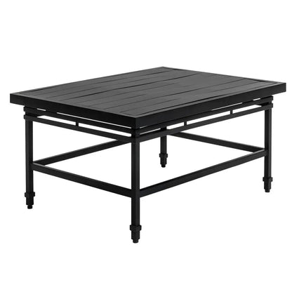 Eterna Black Sand Matte Patio Coffee Table-Outdoor Coffee Tables-Seasonal Living-LOOMLAN