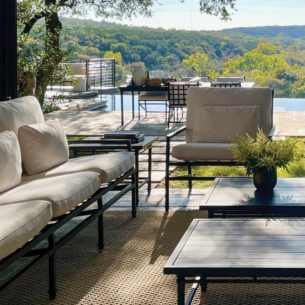 Eterna Square Black Matte Patio Side Table - LOOMLAN - Seasonal Living - Outdoor Side Tables