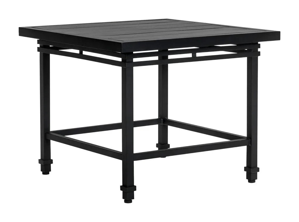 Eterna Square Black Matte Patio Side Table - LOOMLAN - Seasonal Living - Outdoor Side Tables