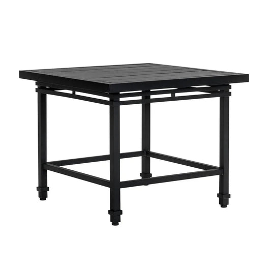 Eterna Square Black Matte Patio Side Table - LOOMLAN - Seasonal Living - Outdoor Side Tables