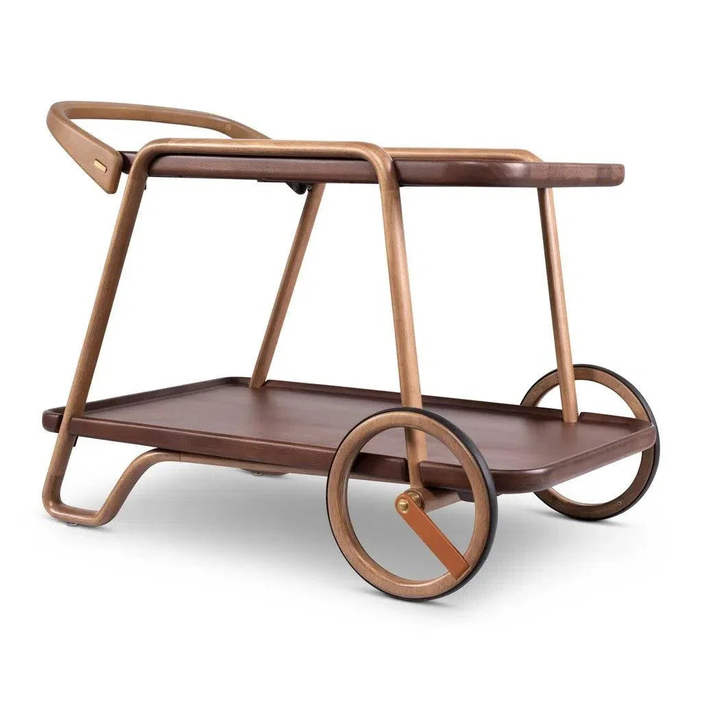 Etienne Neutral Brown Wooden Bar Cart-Home Bar Carts-Urbia-LOOMLAN