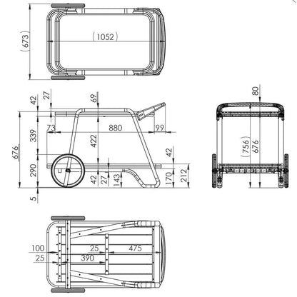Etienne Neutral Brown Wooden Bar Cart-Home Bar Carts-Urbia-LOOMLAN