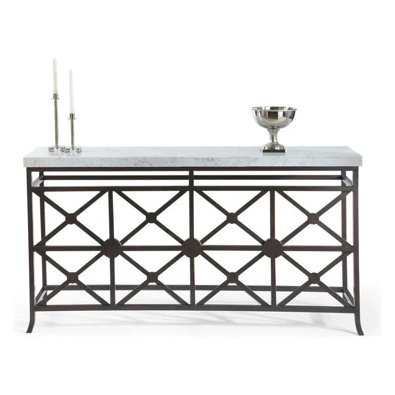 Eton Manor White Marble Top Sofa Table - LOOMLAN - Chelsea House - Console Tables