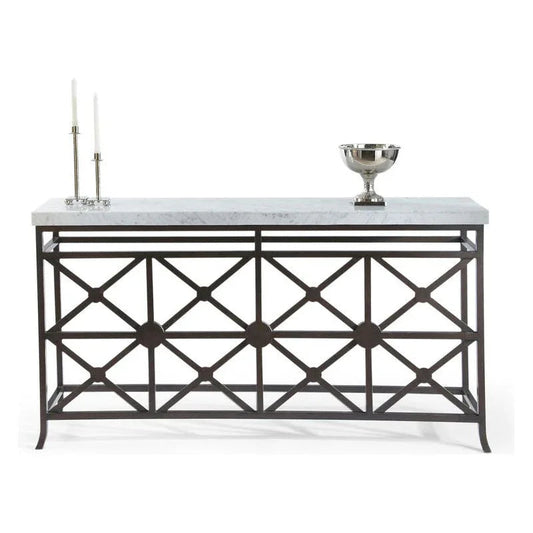 Eton Manor White Marble Top Sofa Table - LOOMLAN - Chelsea House - Console Tables