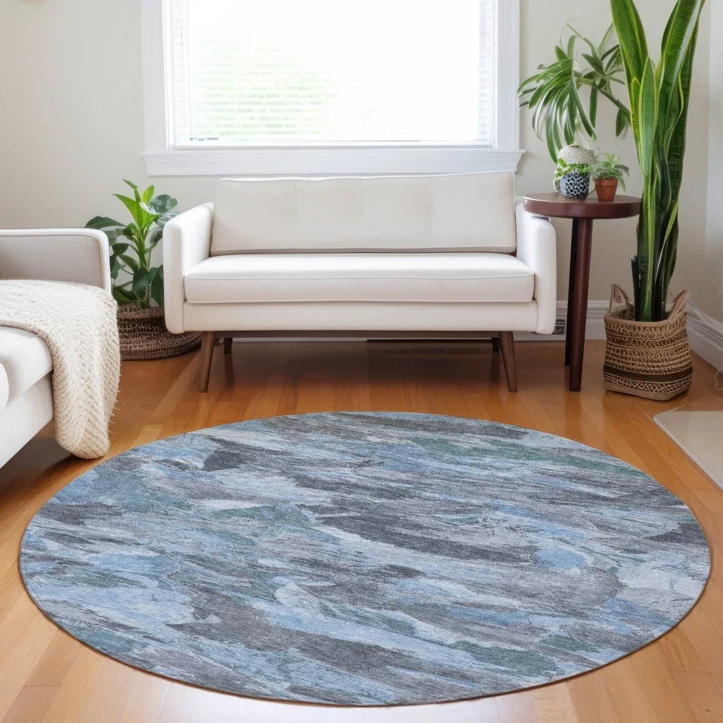Eucalyne Blue Washable Indoor - Outdoor Rug - LOOMLAN - LOOMLAN Rugs - Outdoor Rugs