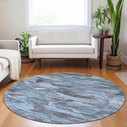 Eucalyne Blue Washable Indoor - Outdoor Rug - LOOMLAN - LOOMLAN Rugs - Outdoor Rugs