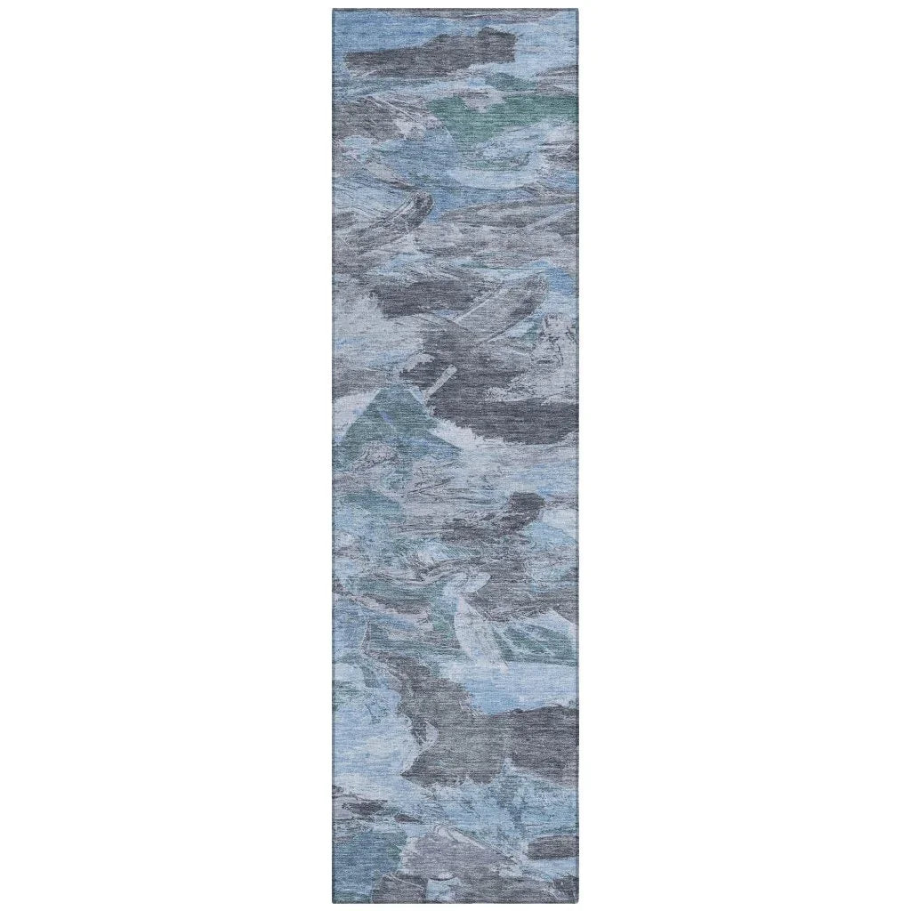 Eucalyne Blue Washable Indoor - Outdoor Rug - LOOMLAN - LOOMLAN Rugs - Outdoor Rugs