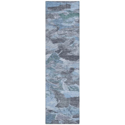 Eucalyne Blue Washable Indoor - Outdoor Rug - LOOMLAN - LOOMLAN Rugs - Outdoor Rugs
