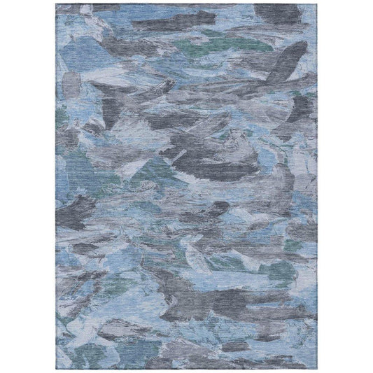 Eucalyne Blue Washable Indoor - Outdoor Rug - LOOMLAN - LOOMLAN Rugs - Outdoor Rugs
