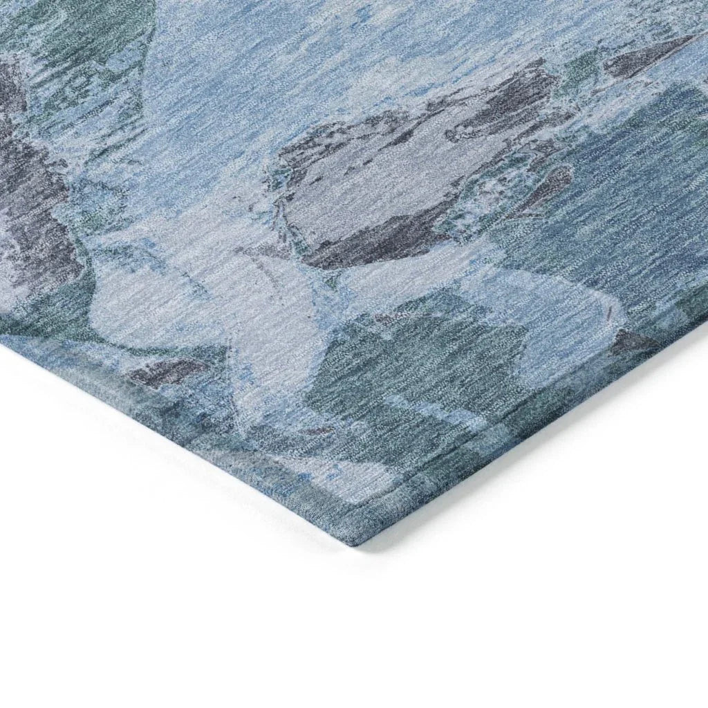 Eucalyne Blue Washable Indoor - Outdoor Rug - LOOMLAN - LOOMLAN Rugs - Outdoor Rugs
