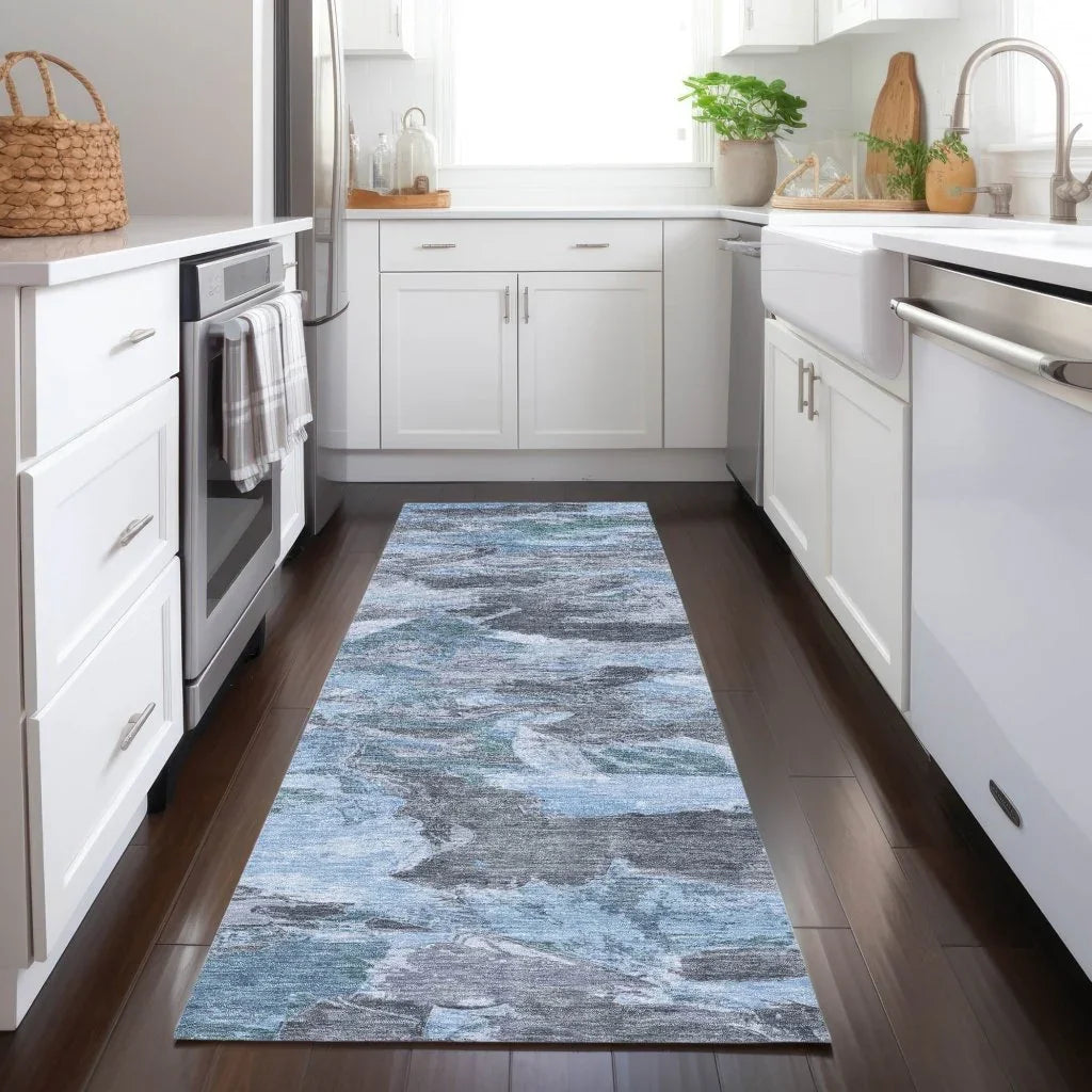 Eucalyne Blue Washable Indoor - Outdoor Rug - LOOMLAN - LOOMLAN Rugs - Outdoor Rugs