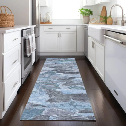 Eucalyne Blue Washable Indoor - Outdoor Rug - LOOMLAN - LOOMLAN Rugs - Outdoor Rugs