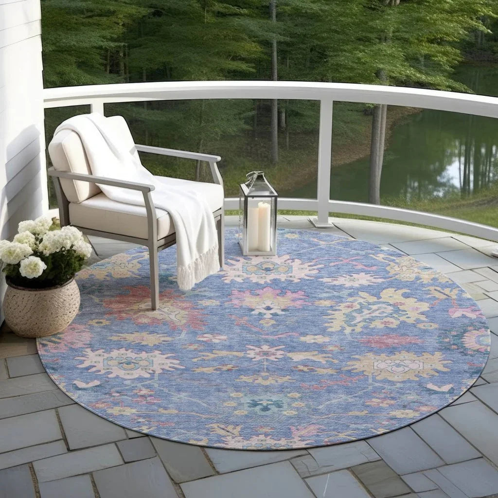 Eugene Blue Washable Indoor - Outdoor Rug - LOOMLAN - LOOMLAN Rugs - Outdoor Rugs