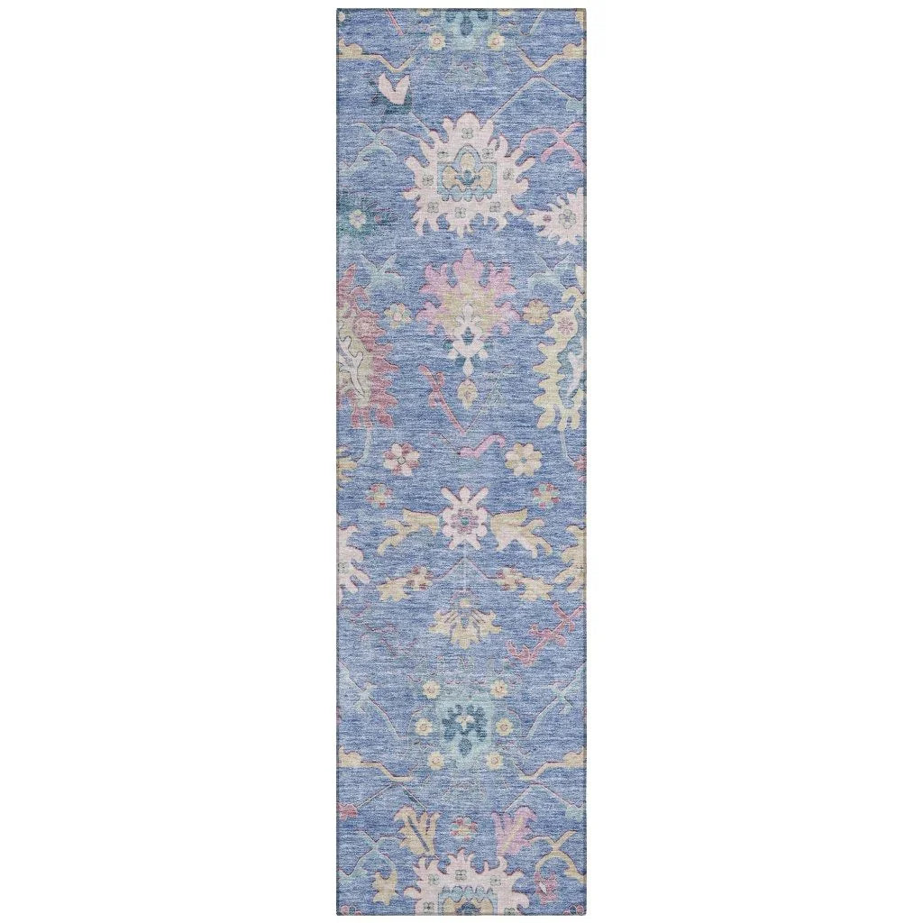 Eugene Blue Washable Indoor - Outdoor Rug - LOOMLAN - LOOMLAN Rugs - Outdoor Rugs