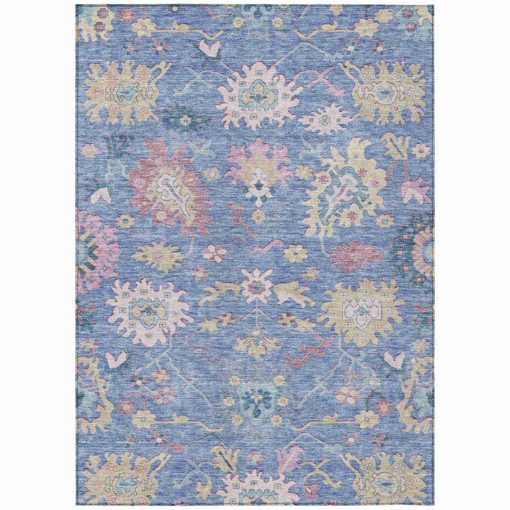 Eugene Blue Washable Indoor - Outdoor Rug - LOOMLAN - LOOMLAN Rugs - Outdoor Rugs