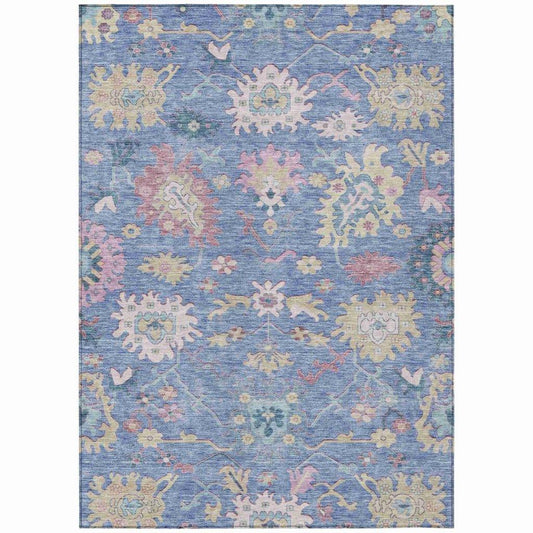 Eugene Blue Washable Indoor - Outdoor Rug - LOOMLAN - LOOMLAN Rugs - Outdoor Rugs