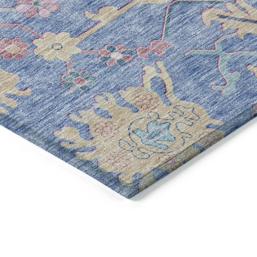 Eugene Blue Washable Indoor - Outdoor Rug - LOOMLAN - LOOMLAN Rugs - Outdoor Rugs