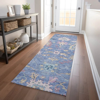 Eugene Blue Washable Indoor - Outdoor Rug - LOOMLAN - LOOMLAN Rugs - Outdoor Rugs