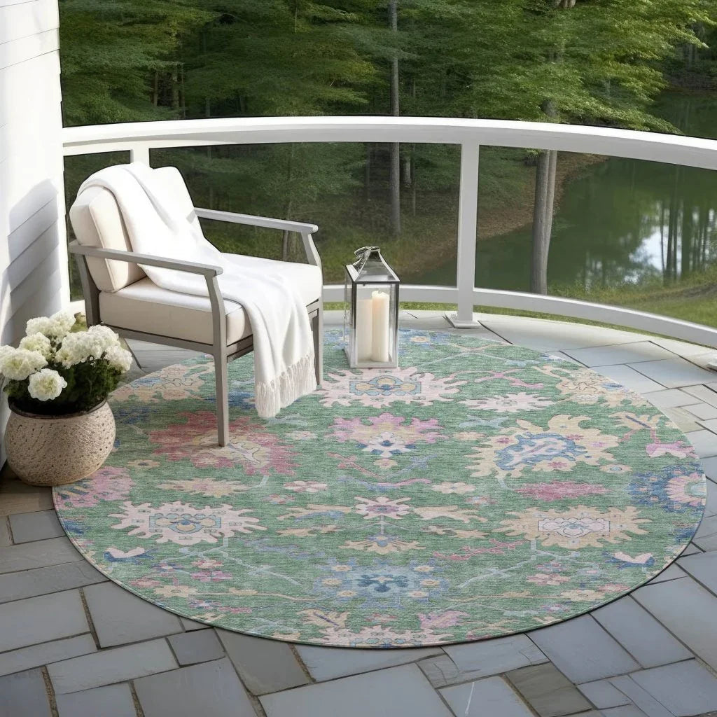 Eugene Green Washable Indoor - Outdoor Rug - LOOMLAN - LOOMLAN Rugs - Outdoor Rugs
