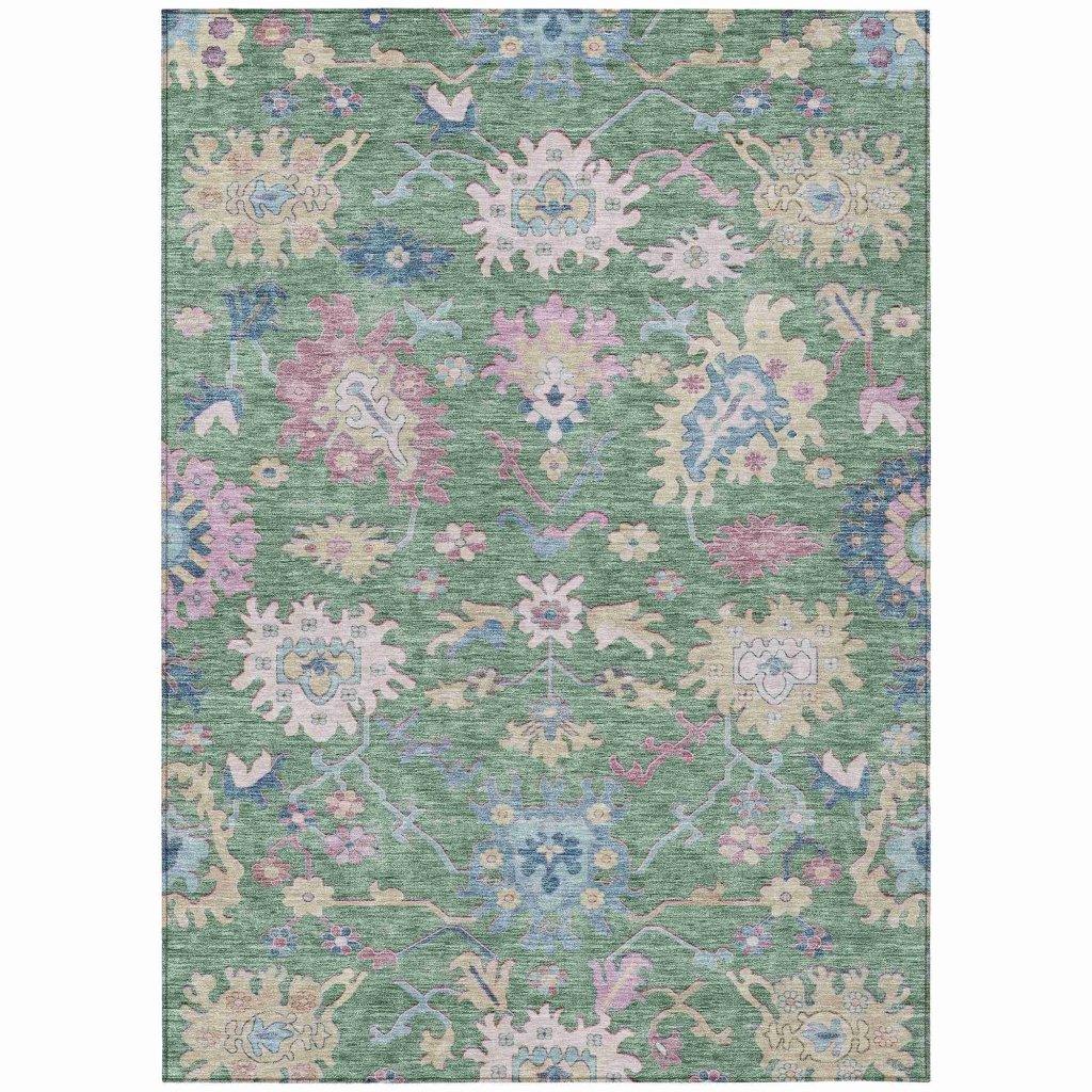 Eugene Green Washable Indoor - Outdoor Rug - LOOMLAN - LOOMLAN Rugs - Outdoor Rugs
