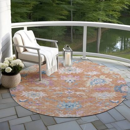 Eugene Orange Washable Indoor - Outdoor Rug - LOOMLAN - LOOMLAN Rugs - Outdoor Rugs