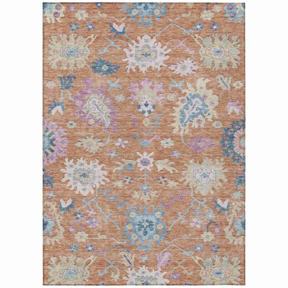 Eugene Orange Washable Indoor - Outdoor Rug - LOOMLAN - LOOMLAN Rugs - Outdoor Rugs