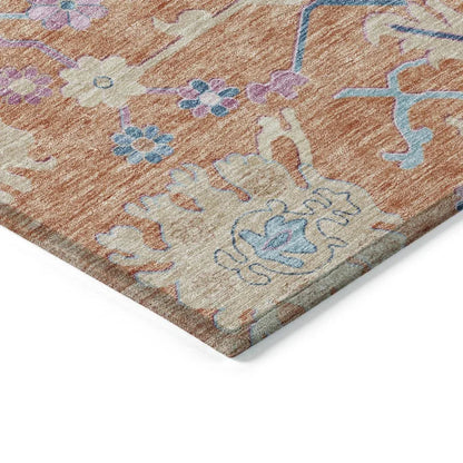 Eugene Orange Washable Indoor - Outdoor Rug - LOOMLAN - LOOMLAN Rugs - Outdoor Rugs