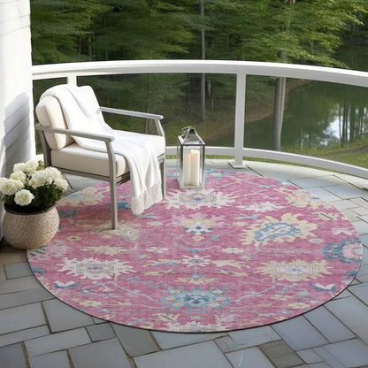 Eugene Pink Washable Indoor - Outdoor Rug - LOOMLAN - LOOMLAN Rugs - Outdoor Rugs