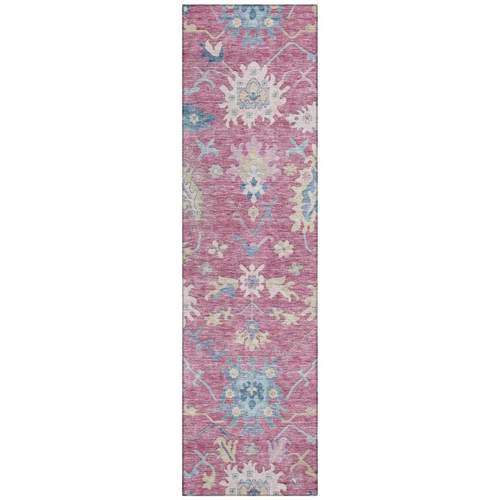 Eugene Pink Washable Indoor - Outdoor Rug - LOOMLAN - LOOMLAN Rugs - Outdoor Rugs
