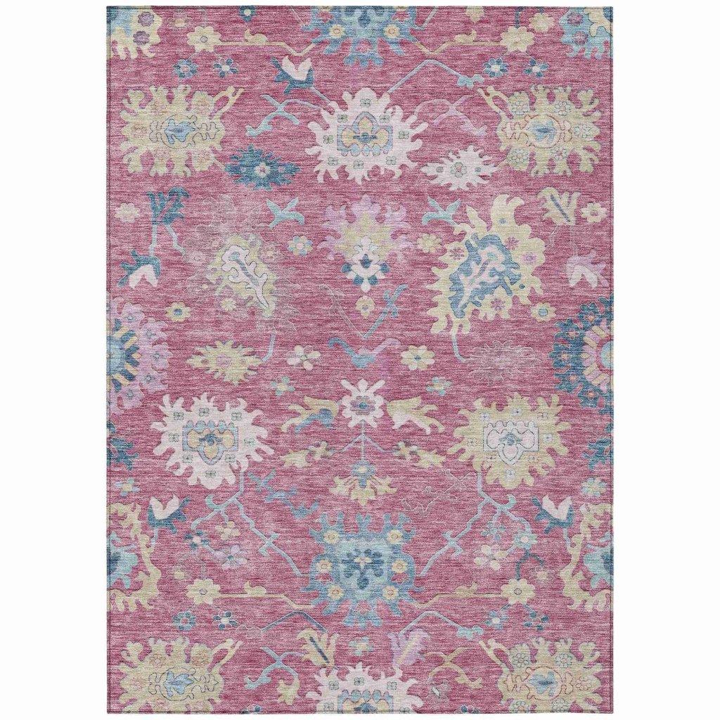 Eugene Pink Washable Indoor - Outdoor Rug - LOOMLAN - LOOMLAN Rugs - Outdoor Rugs