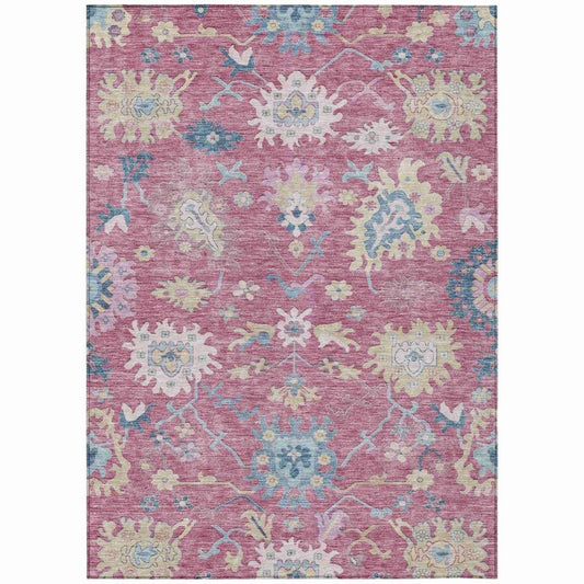 Eugene Pink Washable Indoor - Outdoor Rug - LOOMLAN - LOOMLAN Rugs - Outdoor Rugs