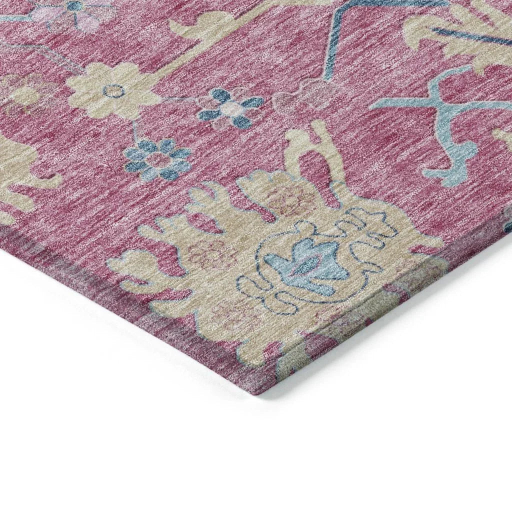 Eugene Pink Washable Indoor - Outdoor Rug - LOOMLAN - LOOMLAN Rugs - Outdoor Rugs