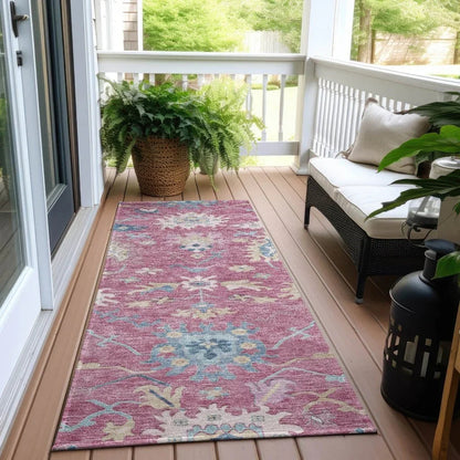 Eugene Pink Washable Indoor - Outdoor Rug - LOOMLAN - LOOMLAN Rugs - Outdoor Rugs
