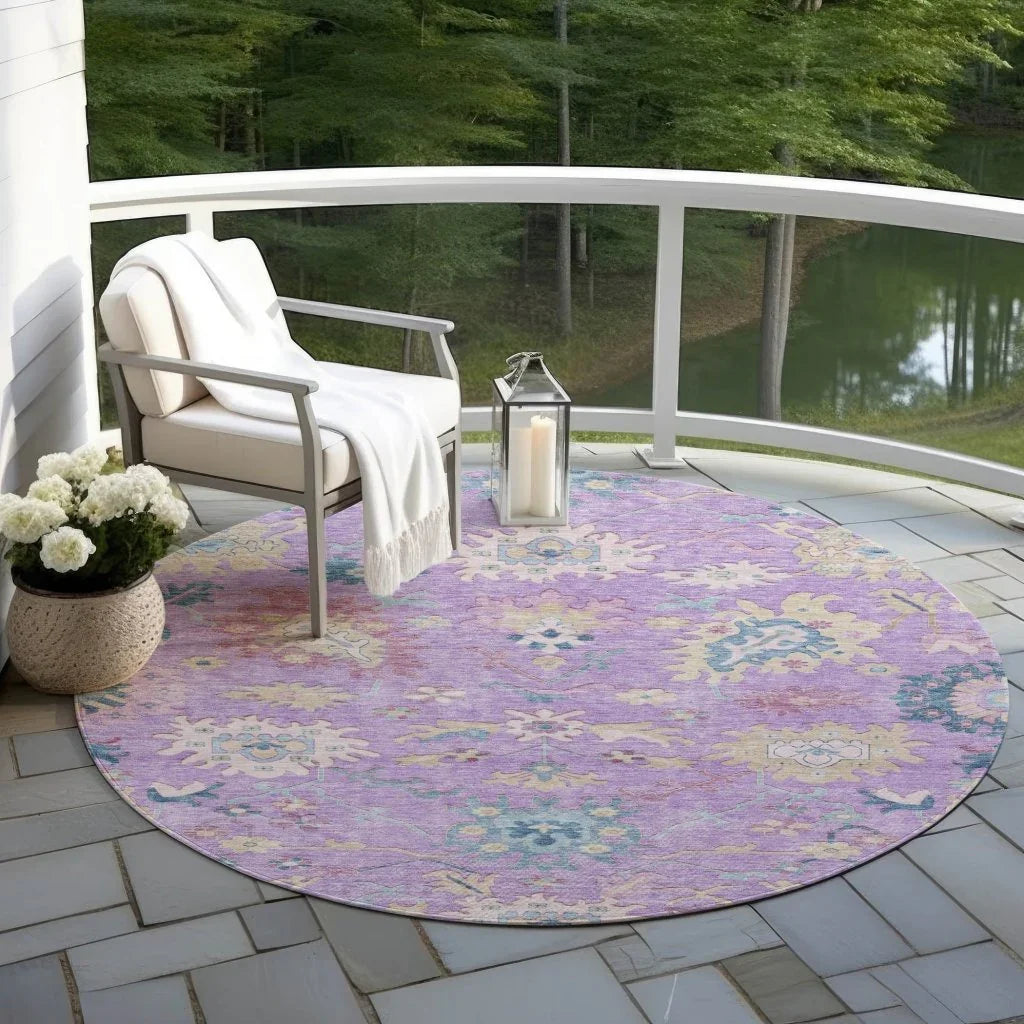 Eugene Purple Washable Indoor - Outdoor Rug - LOOMLAN - LOOMLAN Rugs - Outdoor Rugs