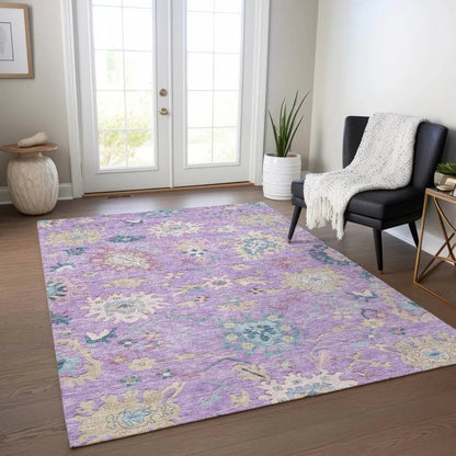 Eugene Purple Washable Indoor - Outdoor Rug - LOOMLAN - LOOMLAN Rugs - Outdoor Rugs