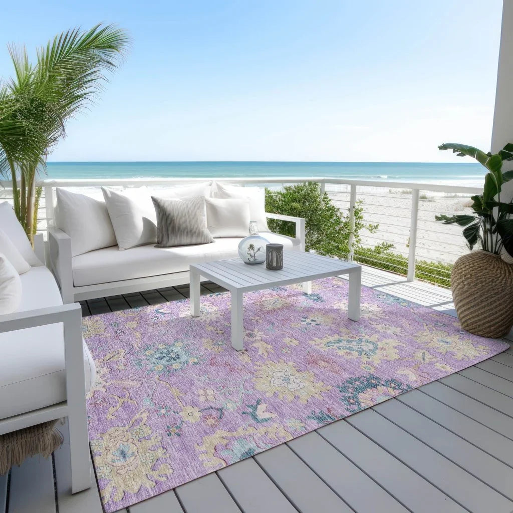 Eugene Purple Washable Indoor - Outdoor Rug - LOOMLAN - LOOMLAN Rugs - Outdoor Rugs
