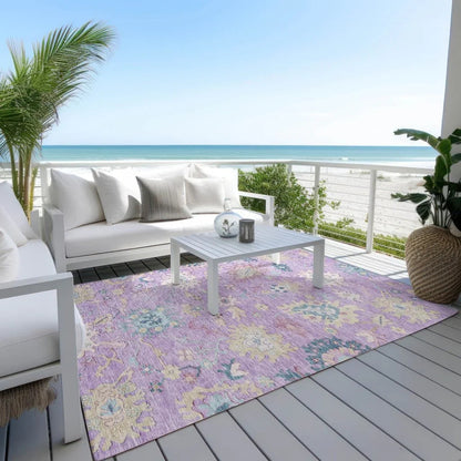 Eugene Purple Washable Indoor - Outdoor Rug - LOOMLAN - LOOMLAN Rugs - Outdoor Rugs