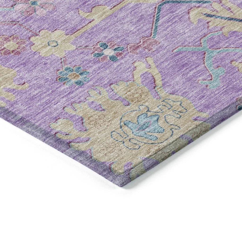 Eugene Purple Washable Indoor - Outdoor Rug - LOOMLAN - LOOMLAN Rugs - Outdoor Rugs