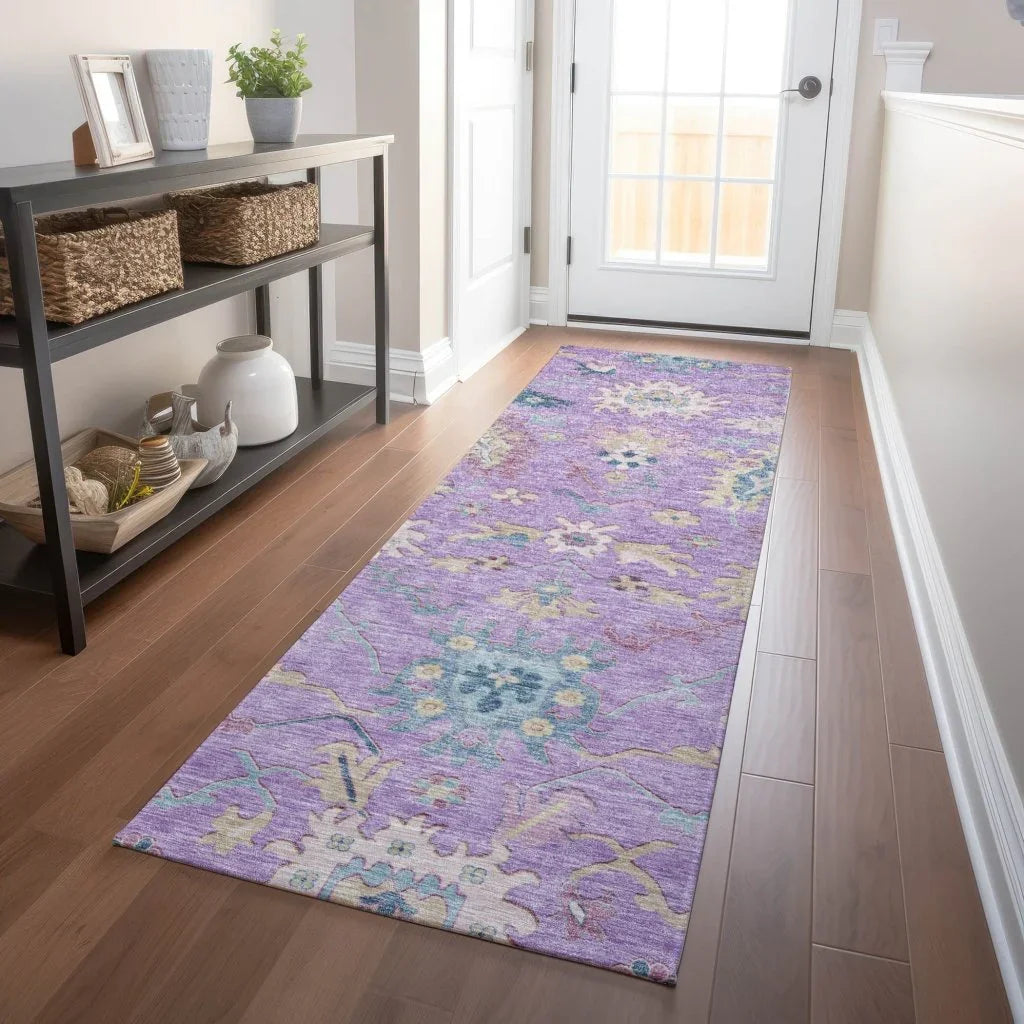 Eugene Purple Washable Indoor - Outdoor Rug - LOOMLAN - LOOMLAN Rugs - Outdoor Rugs