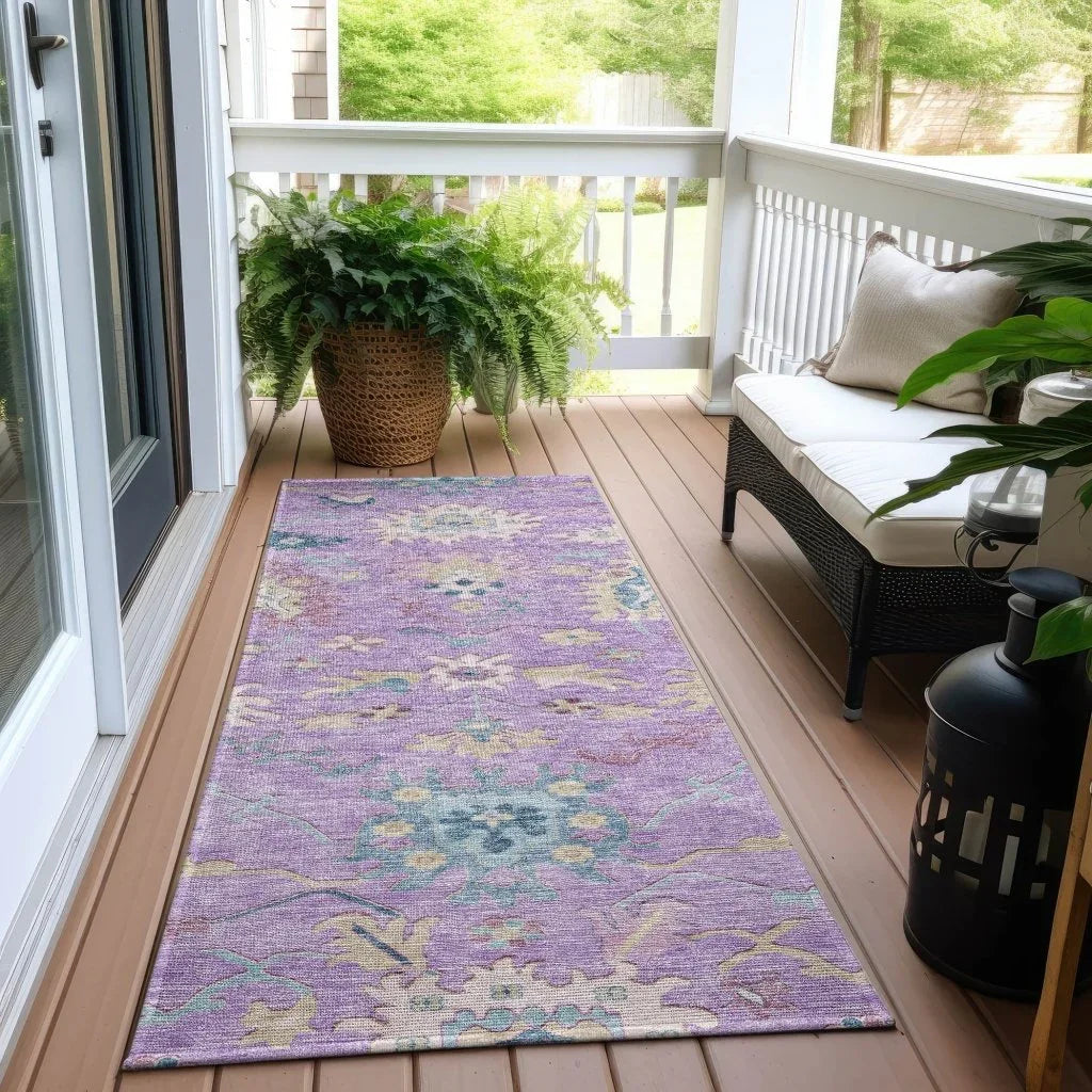 Eugene Purple Washable Indoor - Outdoor Rug - LOOMLAN - LOOMLAN Rugs - Outdoor Rugs