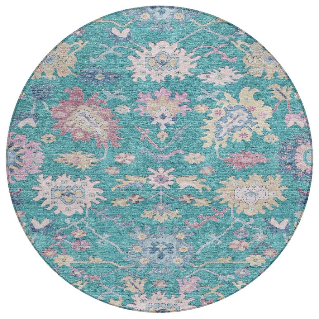 Eugene Teal Washable Indoor - Outdoor Rug - LOOMLAN - LOOMLAN Rugs - Outdoor Rugs