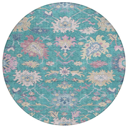 Eugene Teal Washable Indoor - Outdoor Rug - LOOMLAN - LOOMLAN Rugs - Outdoor Rugs