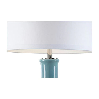 Eva Teal Classic Ceramic Base Table Lamp - LOOMLAN - Wildwood - Table Lamps