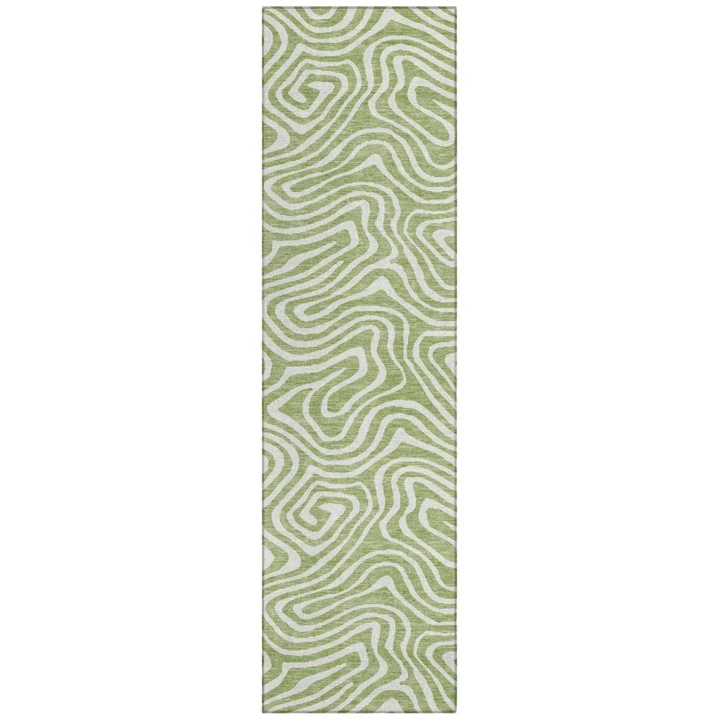 Evalora Aloe Washable Indoor-Outdoor Rug-Outdoor Rugs-LOOMLAN Rugs-2'3" x 7'6"-LOOMLAN