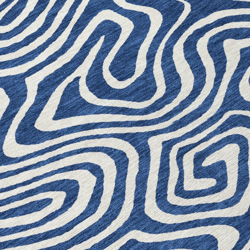 Evalora Blue Washable Indoor-Outdoor Rug-Outdoor Rugs-LOOMLAN Rugs-LOOMLAN