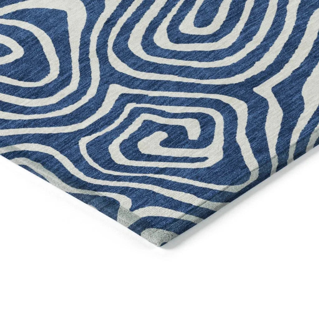 Evalora Blue Washable Indoor-Outdoor Rug-Outdoor Rugs-LOOMLAN Rugs-LOOMLAN