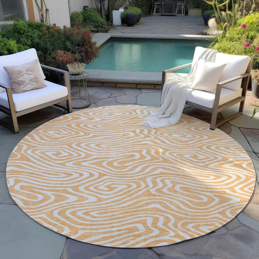 Evalora Orange Washable Indoor-Outdoor Rug-Outdoor Rugs-LOOMLAN Rugs-LOOMLAN